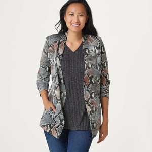 Bishop + Young Blazer Medium Iconic Python Printed‎ Satin